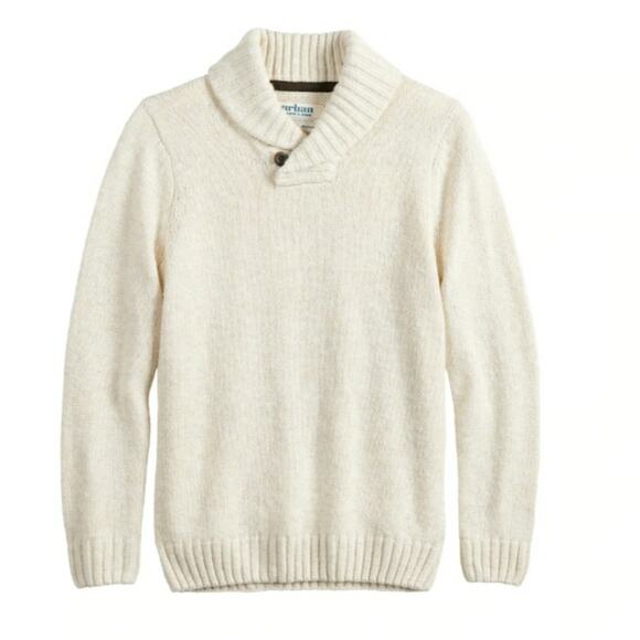 NEW URBAN PIPELINE BEIGE SHAWL COLLAR SWEATER - YOUTH EXTRA LARGE - Picture 1 of 3
